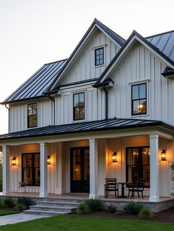 modern farmhouse with contrast