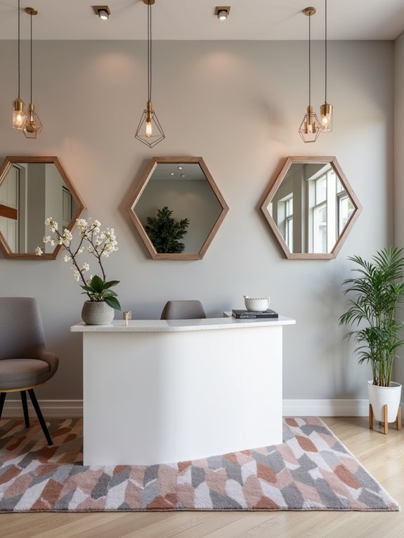 modern geometric salon accents