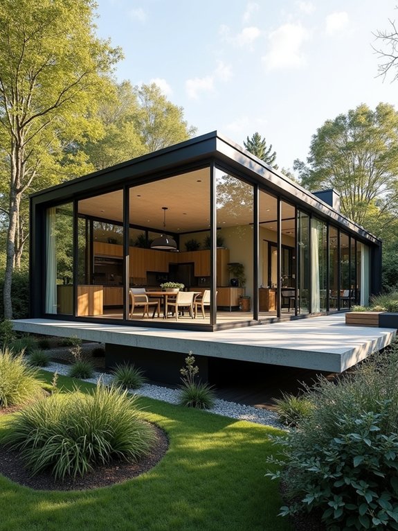 modern glass box sunroom