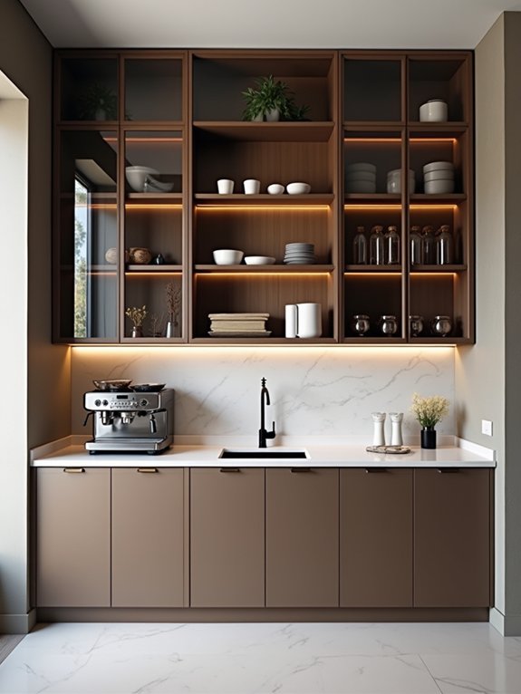 modern glass coffee display