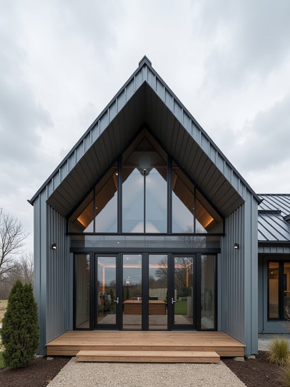 modern grey metal exteriors
