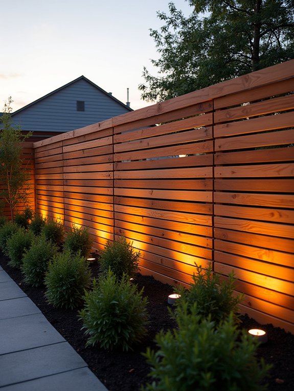 modern horizontal slat fencing
