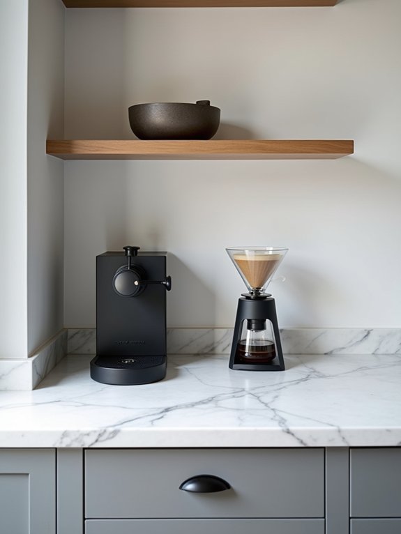 modern minimalist coffee setup