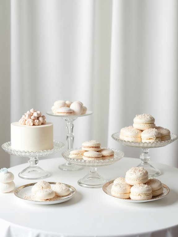 monochromatic dessert table elegance