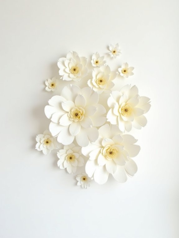 monochromatic floral wall art