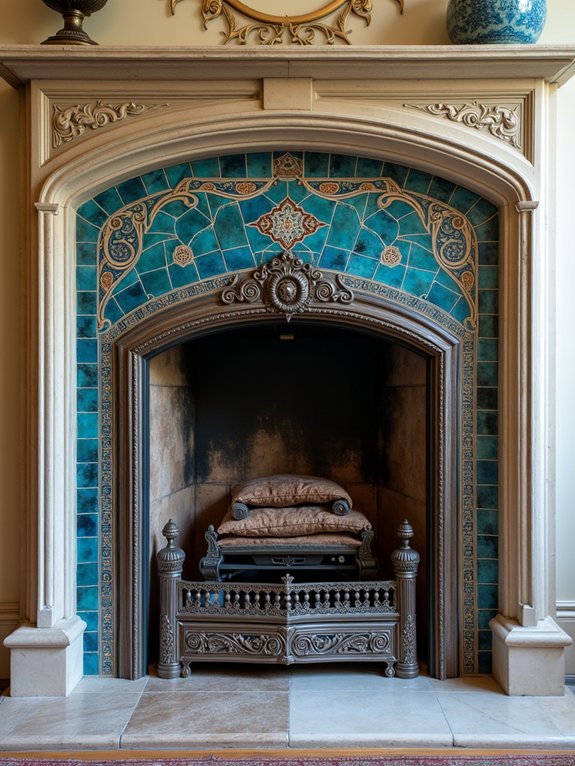 mosaic inspired fireplace screens