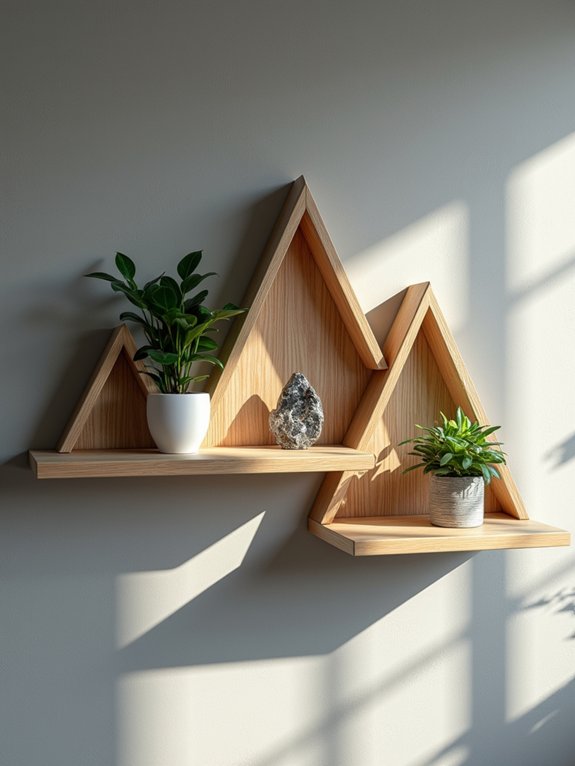 mountain inspired floating shelves