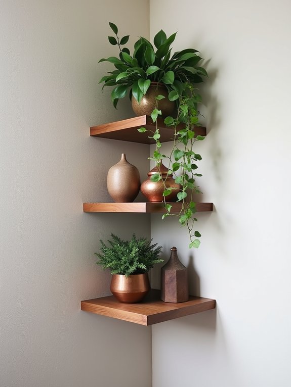 multi level corner display installation