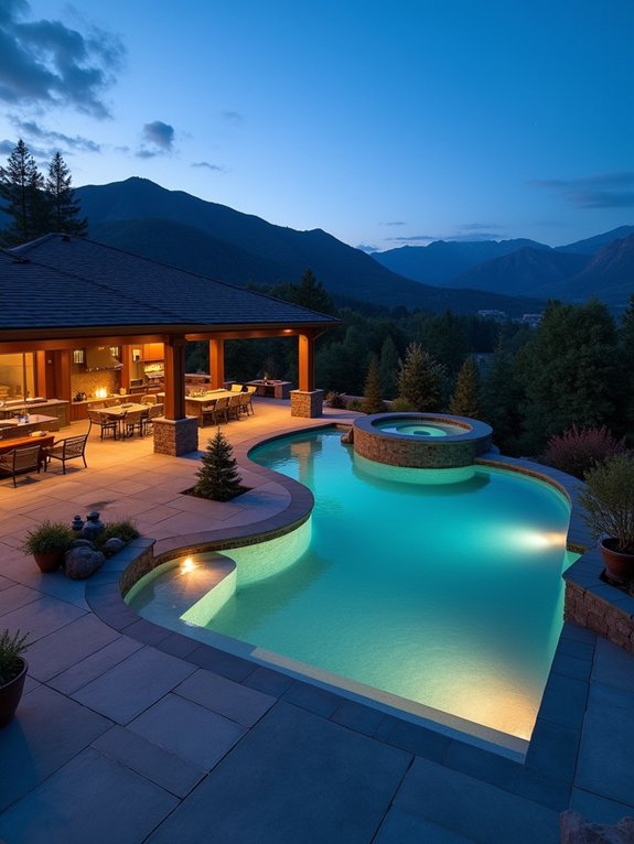 multi tiered outdoor entertainment space