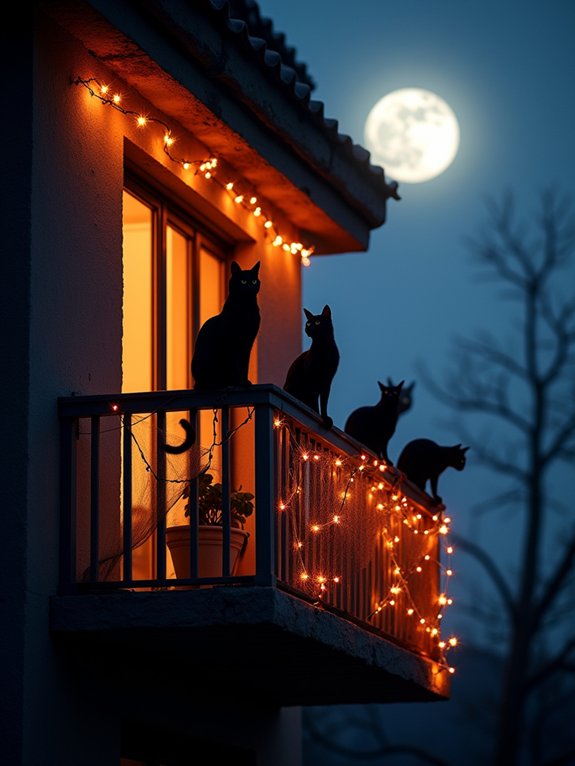 mysterious black cat silhouettes