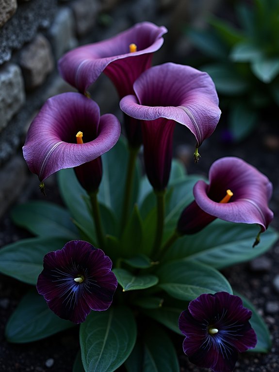 mysterious dark flowering plants