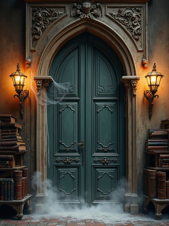mystical haunted library entrance