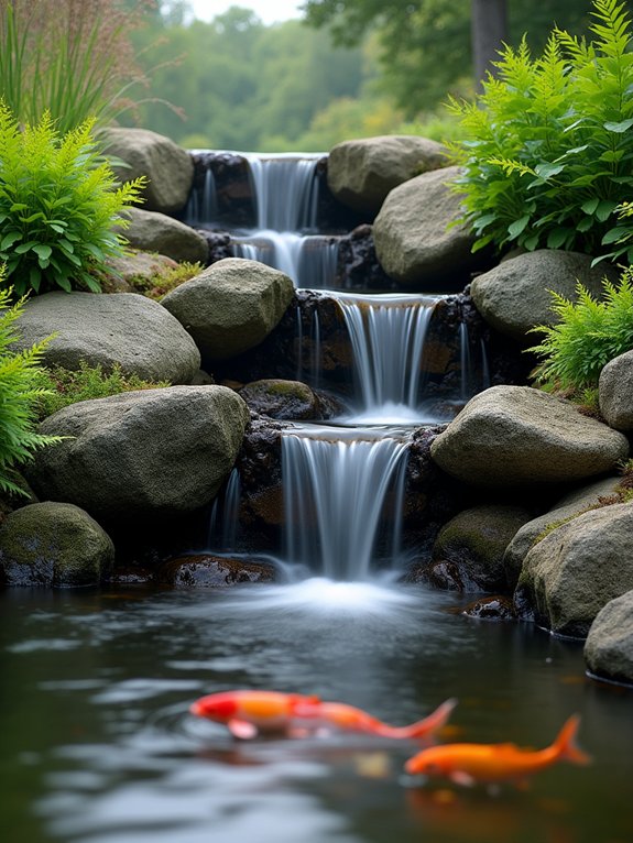 natural beauty backyard waterfall