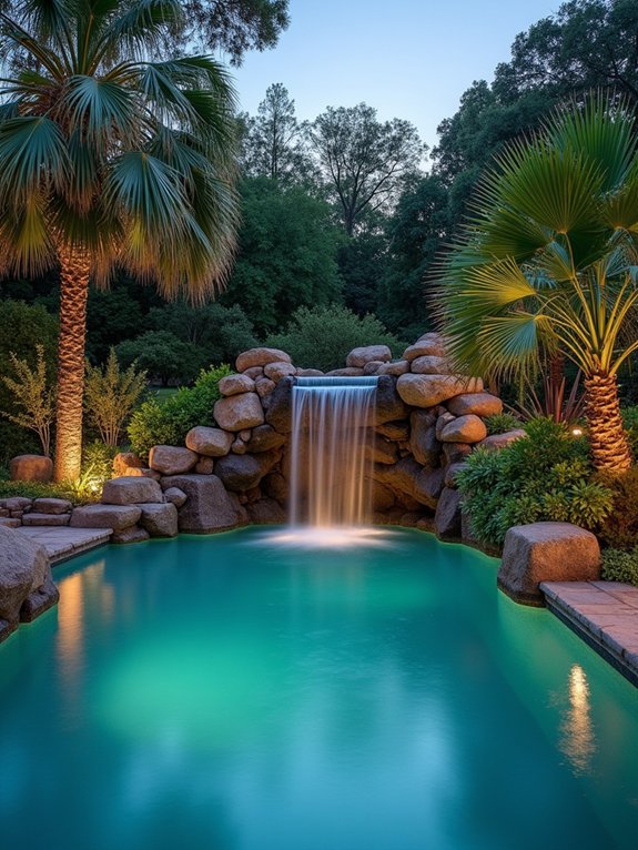 natural rock waterfall design