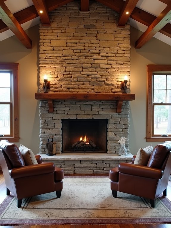 natural stone fireplace design