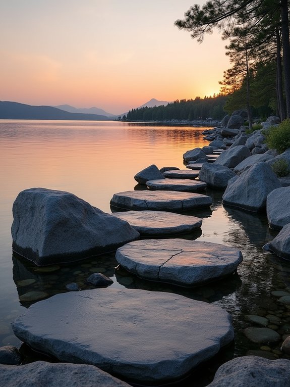 natural stone lake house decor