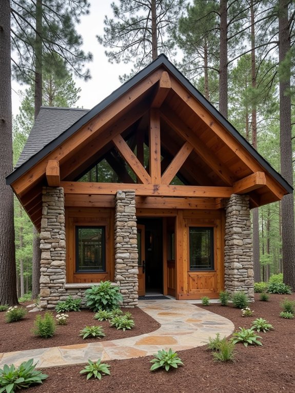 natural stone wooden sanctuary
