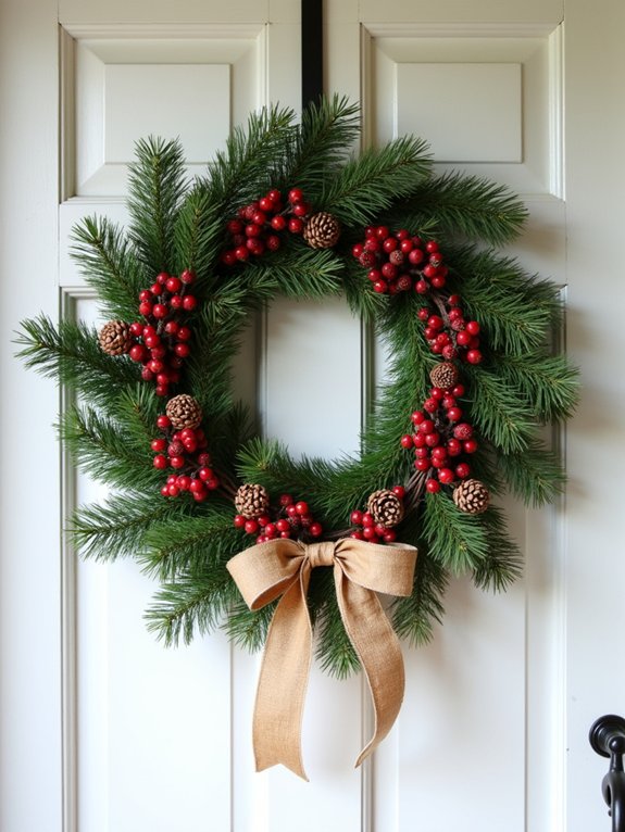 natural winter wreath decoration