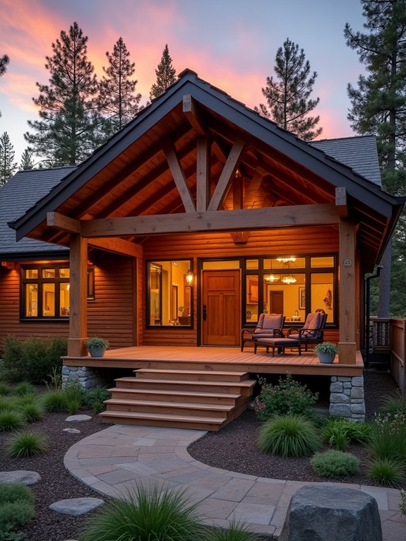natural wood exterior accents