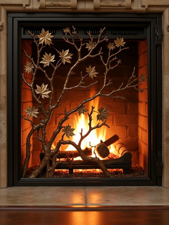 nature inspired fireplace screens