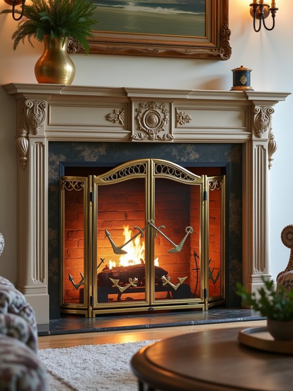 nautical fireplace screen designs
