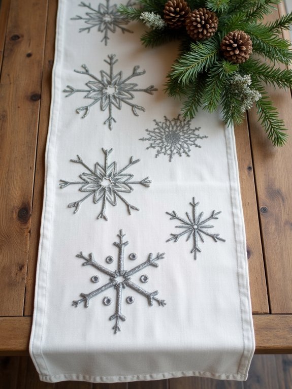 nordic snowflake table runner