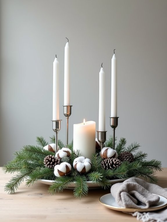 nordic winter centerpiece arrangement