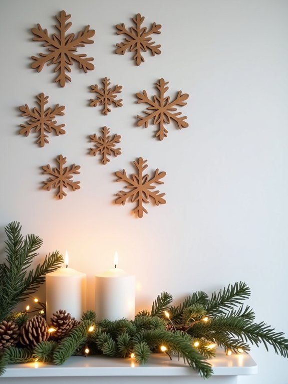 nordic wooden snowflake decor