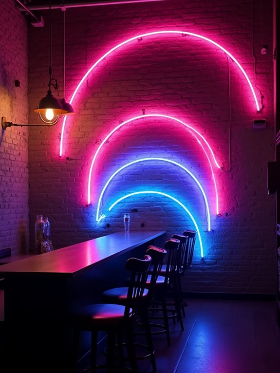 nostalgic neon bar decor