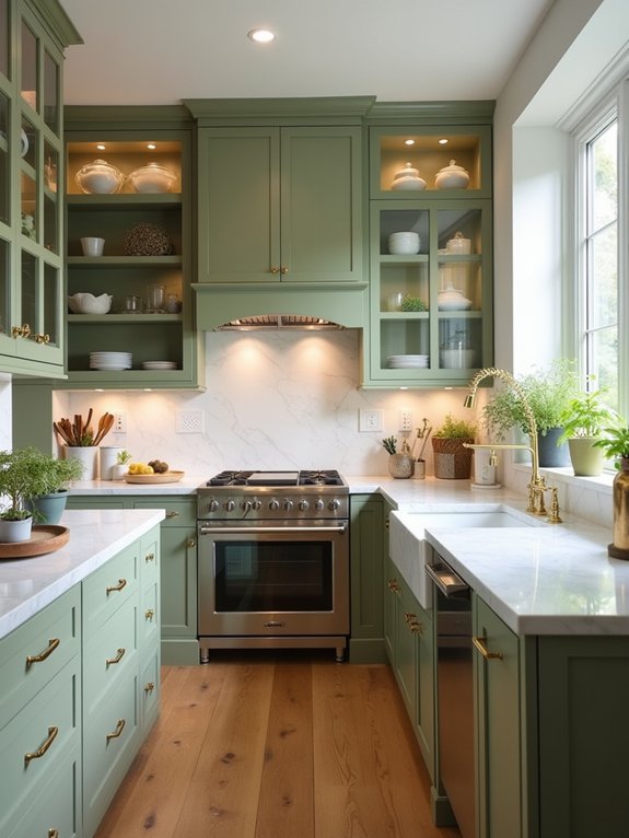 olive green cabinet warmth