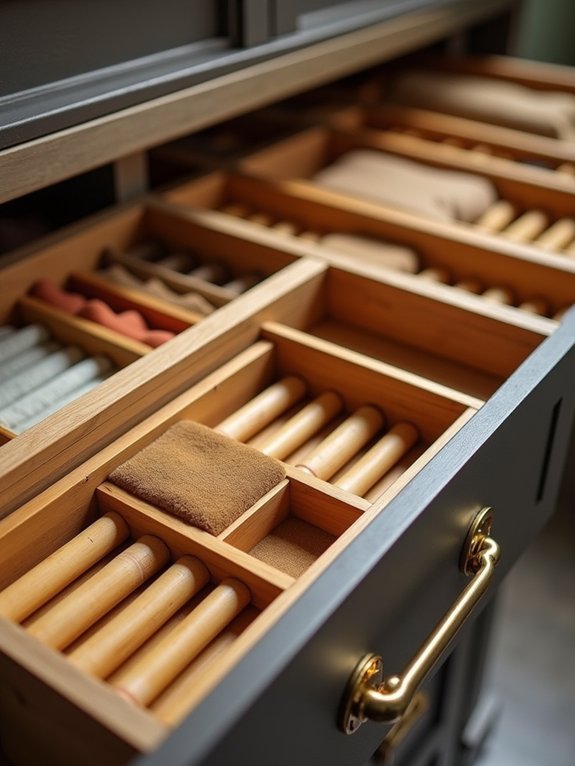 organize drawers with dividers