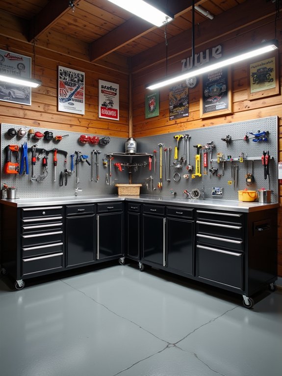 organized diy workshop space