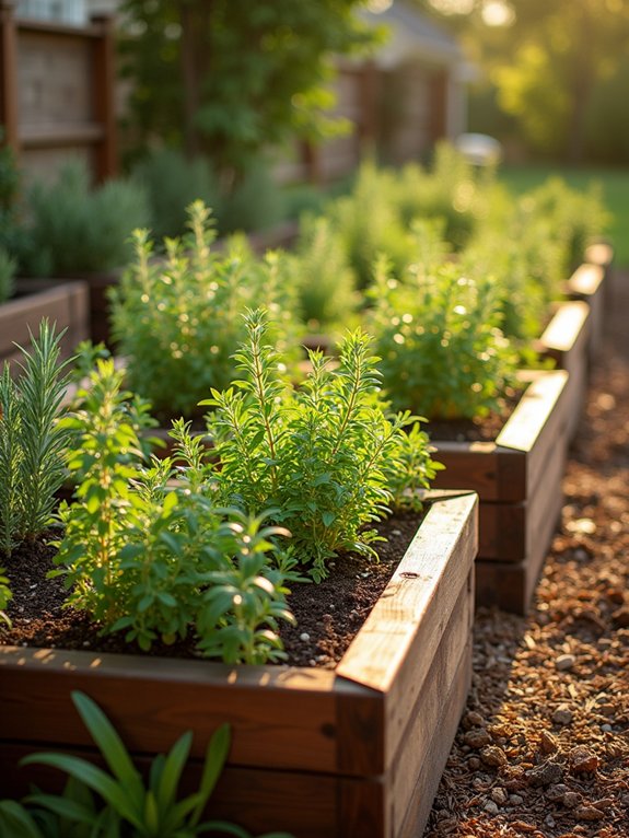 organized herb garden layout