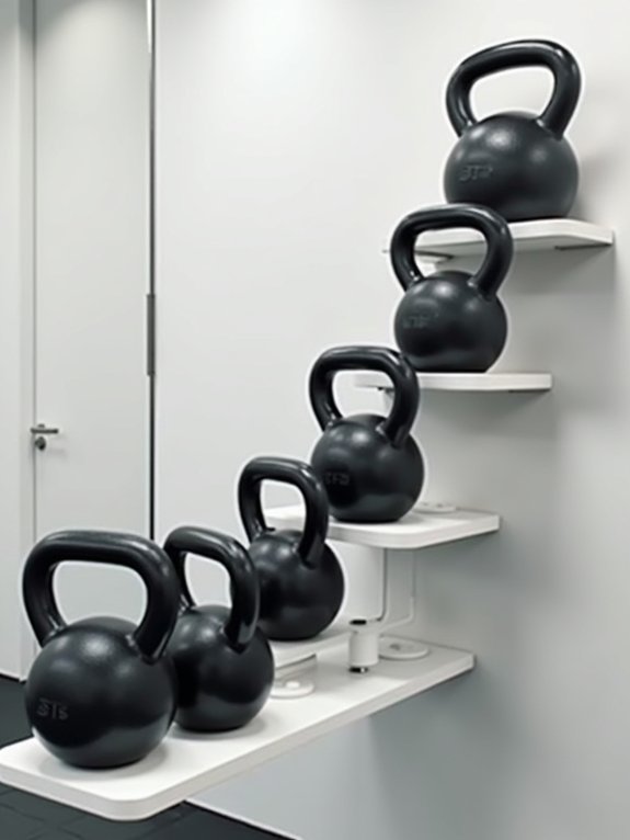 organized minimalist gym equipment