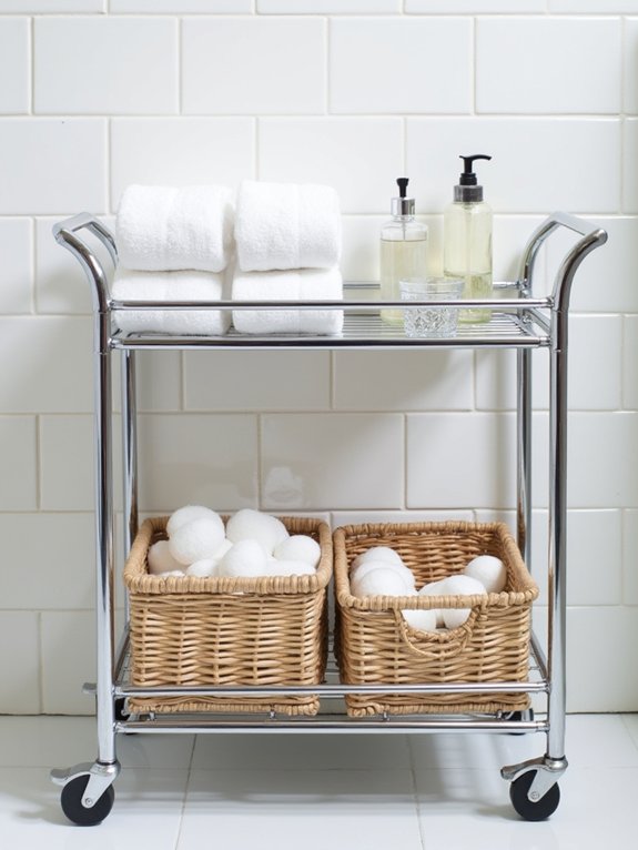organized mobile bathroom cart