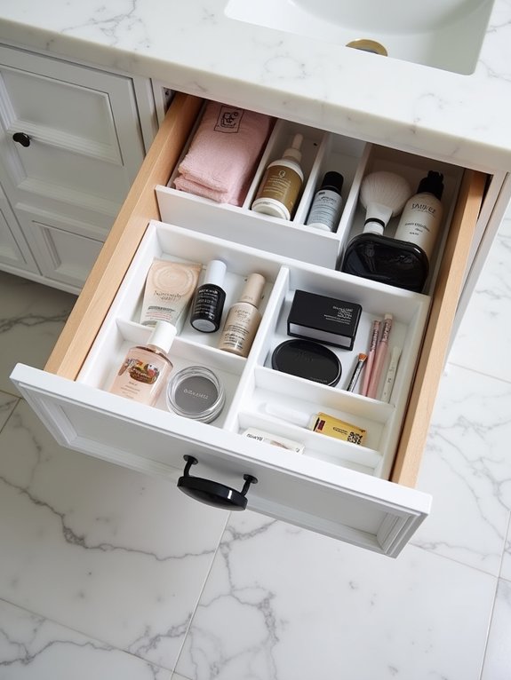 organized vanity with dividers