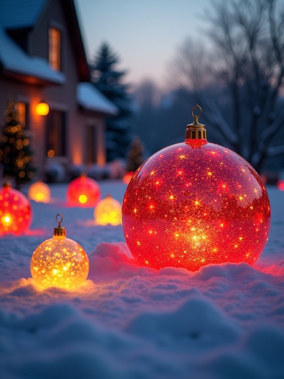 oversized illuminated holiday ornaments