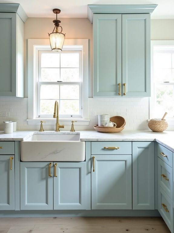 pale blue coastal kitchen