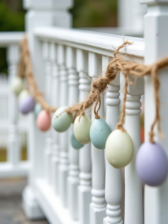 pastel egg garland display