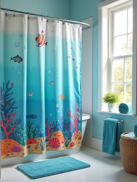 playful bathroom shower curtains