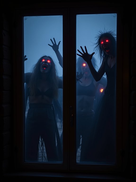 playful halloween window decorations