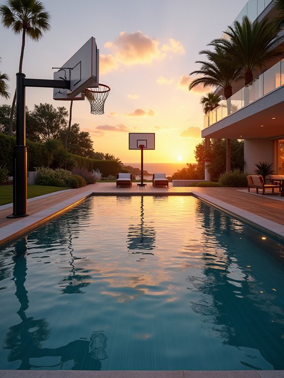 poolside basketball court design