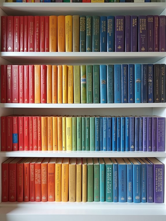 rainbow book organization tips