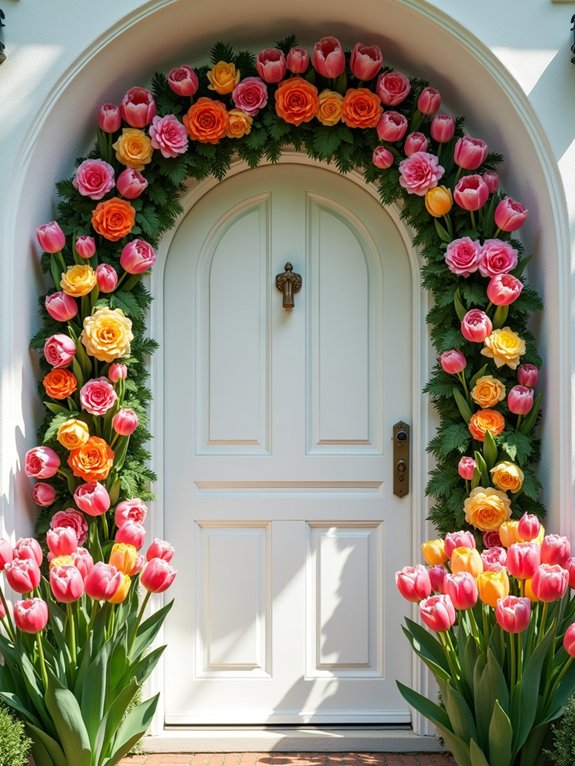 rainbow flower doorway arch