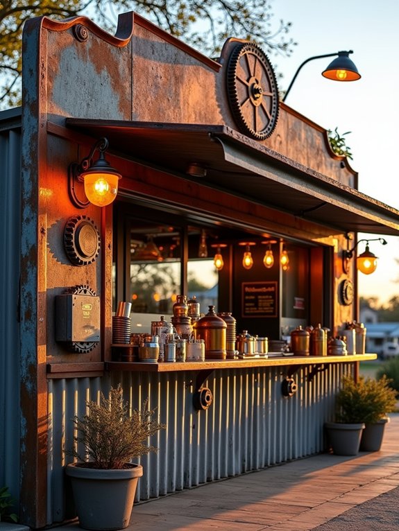 reclaimed metal signage accents