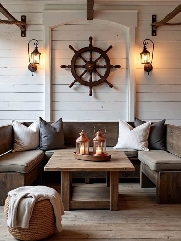 reclaimed wood nautical seating