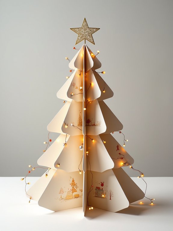 recycled card christmas tree