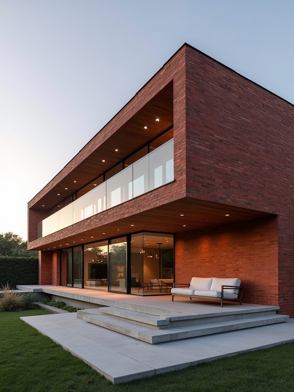 red brick and glass