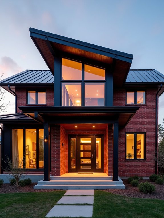 red brick metal roofing elegance