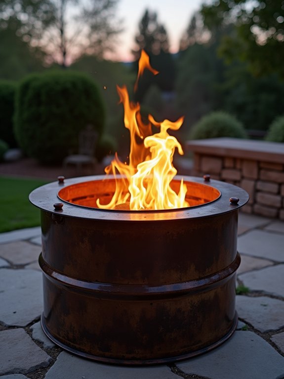 repurposed drum fire pit